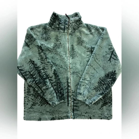 Quality  Goods LS Fleece Zippered Green Jacket Size XL/TG - Picture 4 of 9